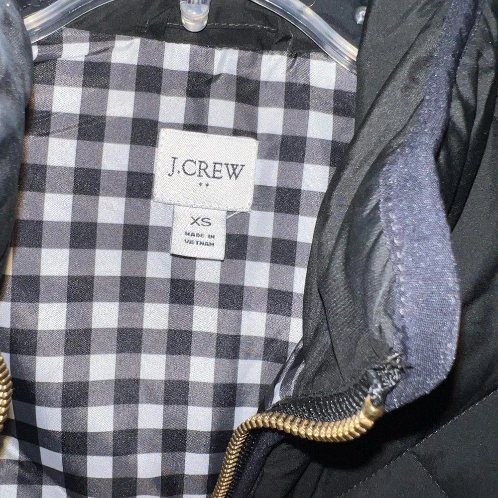J. Crew Black Quilted Vest with Gold Zipper - Picture 2 of 3